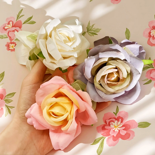 Pastel Rose Bloom Hair Claw Clip in Blush Pink