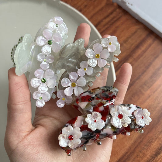 Sakura Bloom Hair Claw Clip in Sakura Rouge