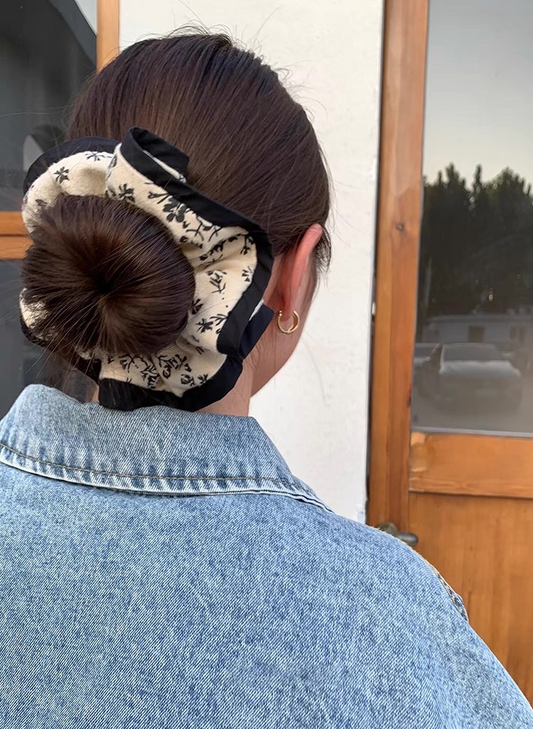 Noir Blossom Large Scrunchie