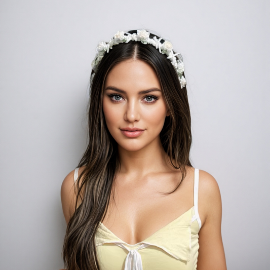 Jasmine Blossom Pearl White Headband