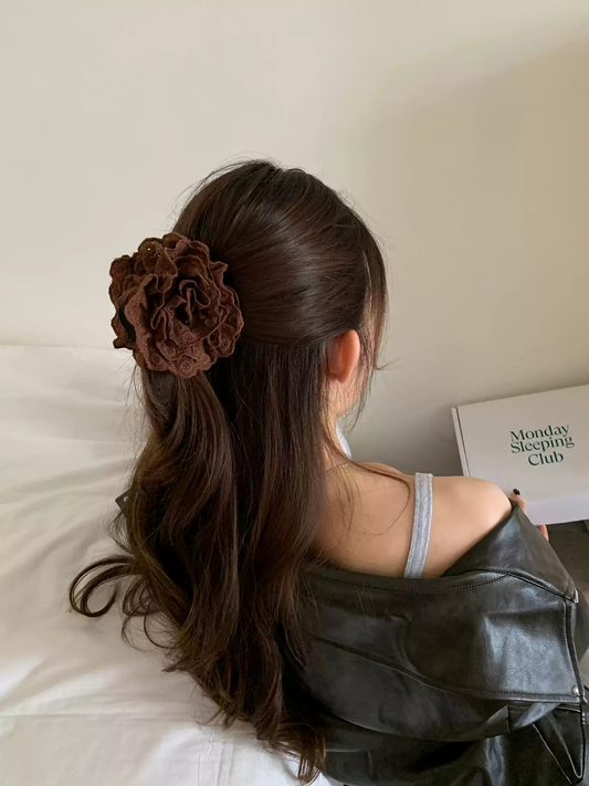 Vintage Lace Rose Hair Claw Clip