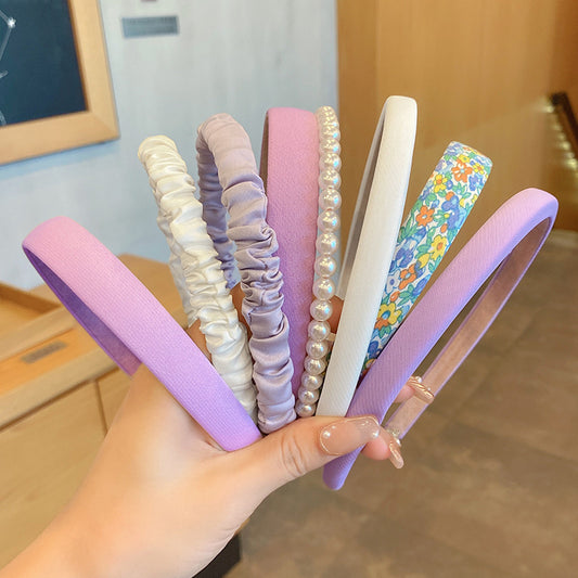 Summer Vintage Floral & Pearl Headband Set