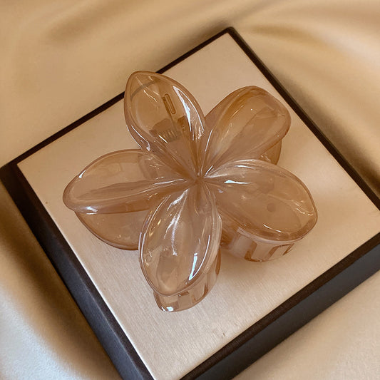 Vintage Plumeria Hair Claw Clip in Champagne