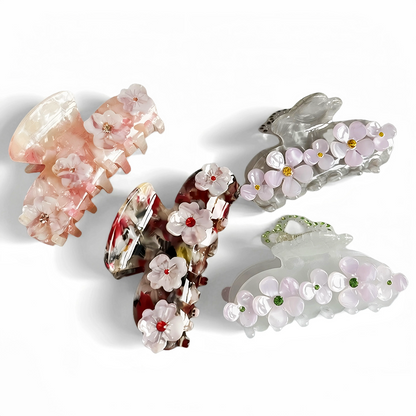 Sakura Bloom Hair Claw Clip in Sakura Rouge