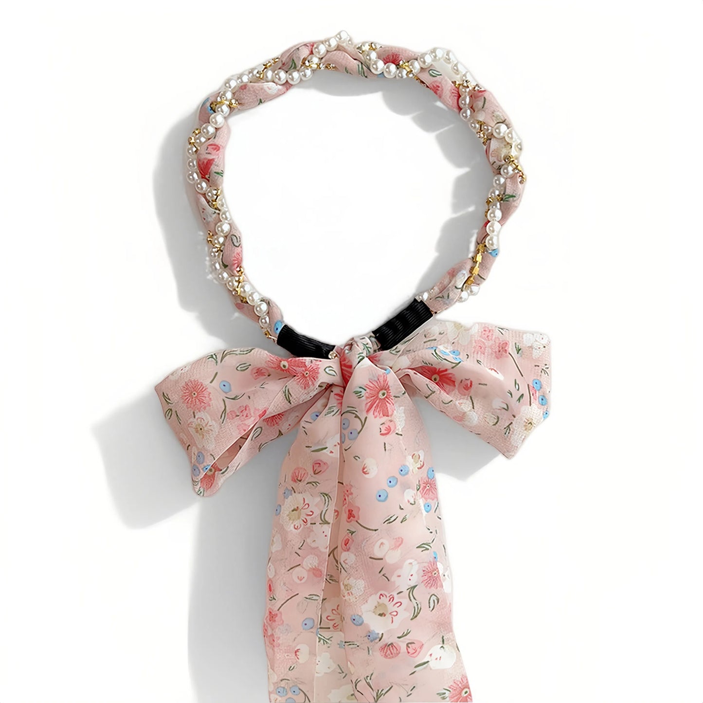 Floral Pearl Scarf Headband