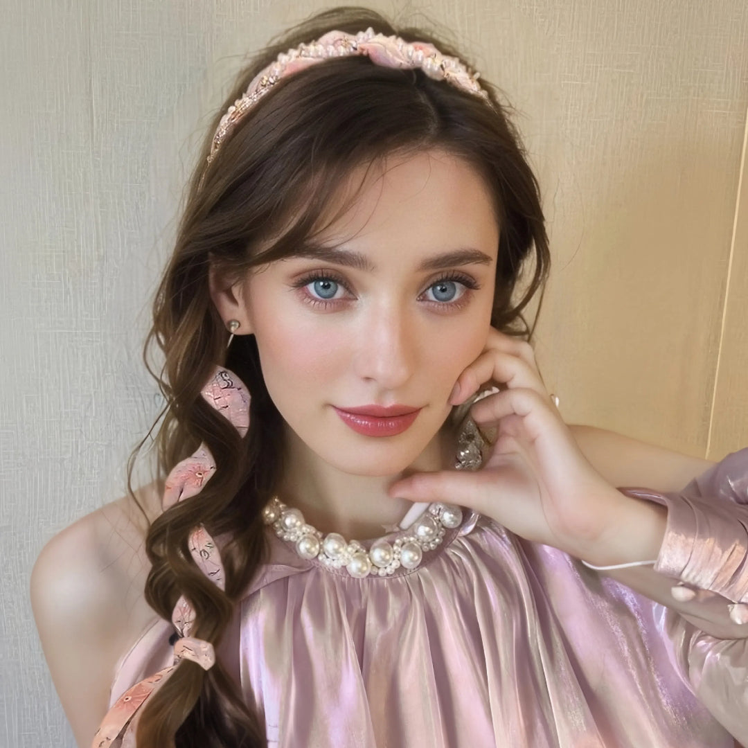 Floral Pearl Scarf Headband