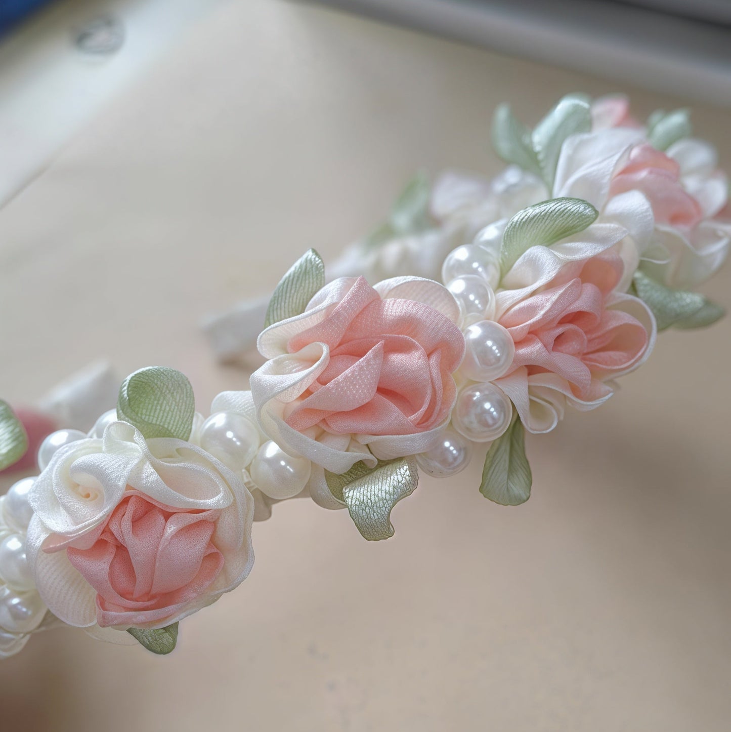 Jasmine Blossom Pearl White Headband