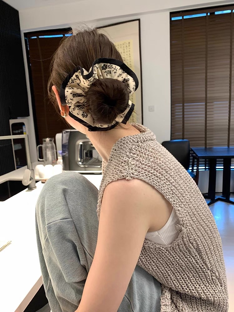 Noir Blossom Large Scrunchie