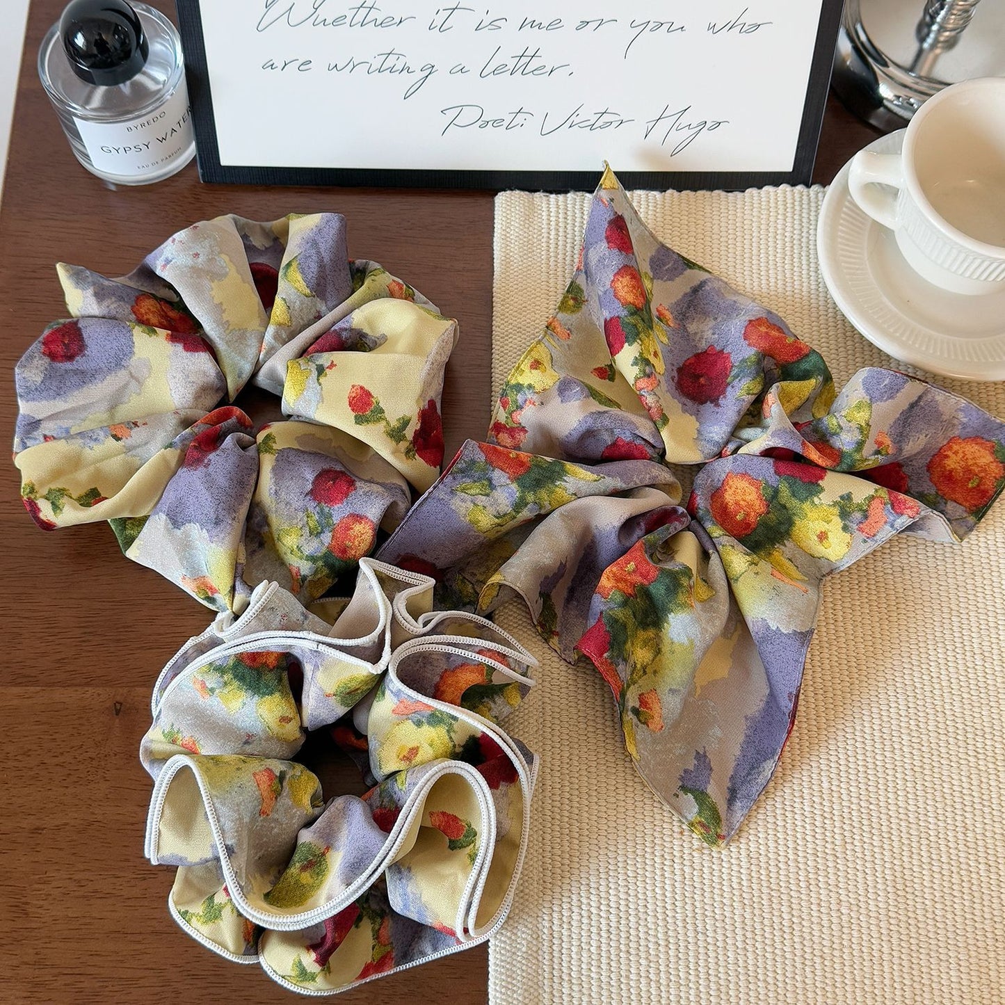 Impressionist Bloom Large Flower Scrunchie