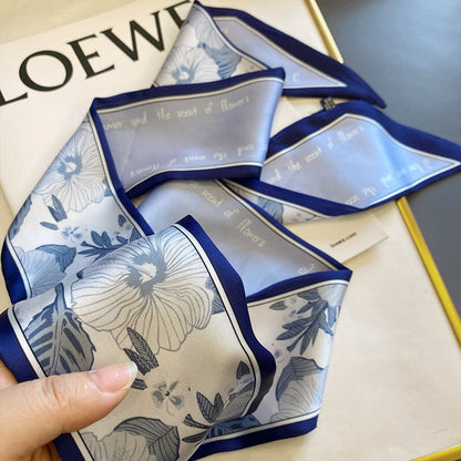 Bellflower Ribbon Scarf Headband in Milk Tea
