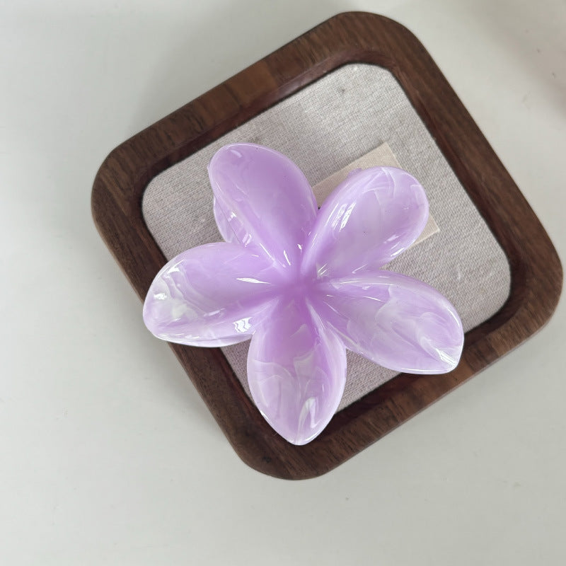 Plumeria Bloom Hair Claw Clip in Lilac Purple