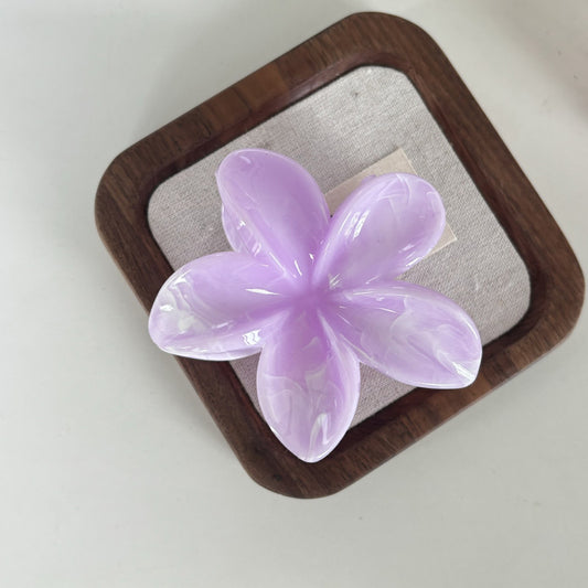 Plumeria Bloom Hair Claw Clip in Lilac Purple