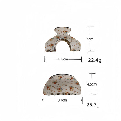 Floral Meadow Hair Claw Clip in Half-Moon
