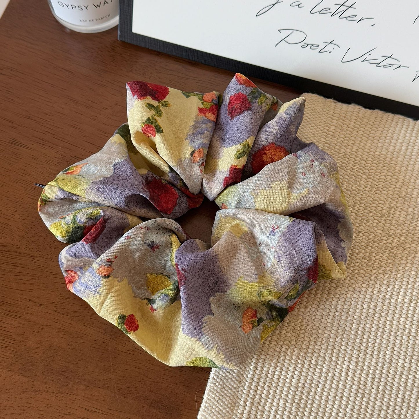 Impressionist Bloom Large Flower Scrunchie