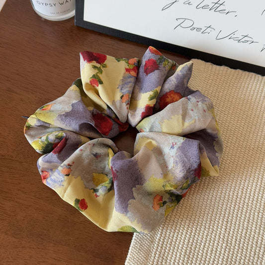 Impressionist Bloom Large Flower Scrunchie