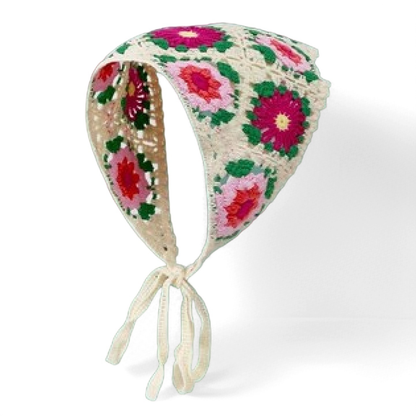 Beige Blossom Knitted Hair Scarf