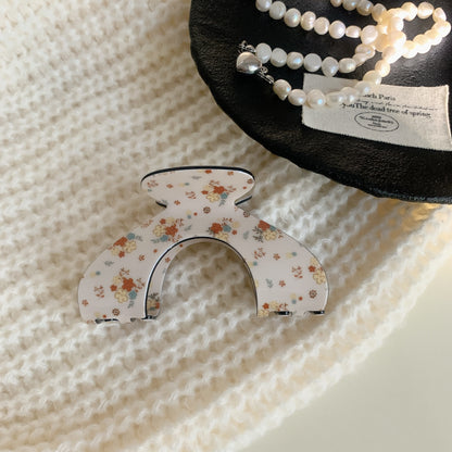 Floral Meadow Hair Claw Clip in Half-Moon