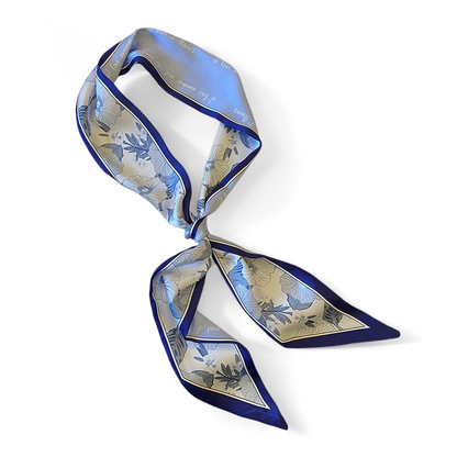 Bellflower Ribbon Scarf Headband in Milk Tea