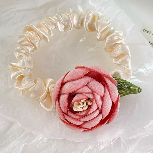 Rosette Bloom Hair Scrunchie in Violet Purple&nbsp;