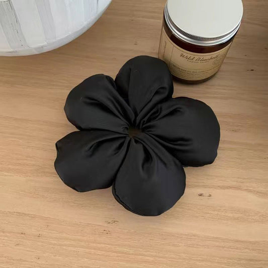 Puffy Blossom Scrunchie in Midnight Black