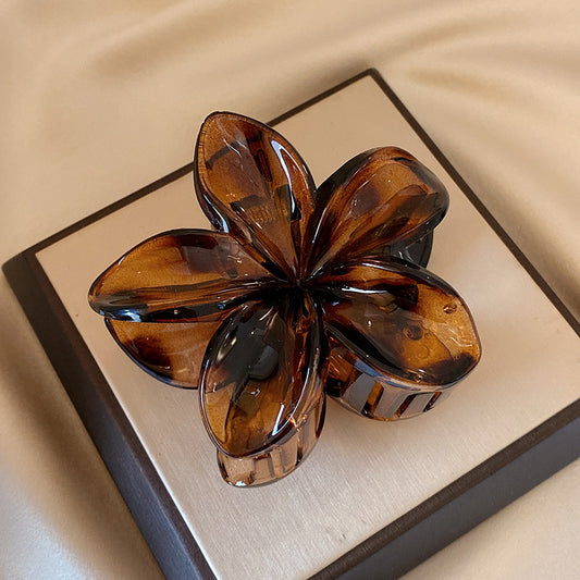 Vintage Plumeria Hair Claw Clip in Tortoiseshell