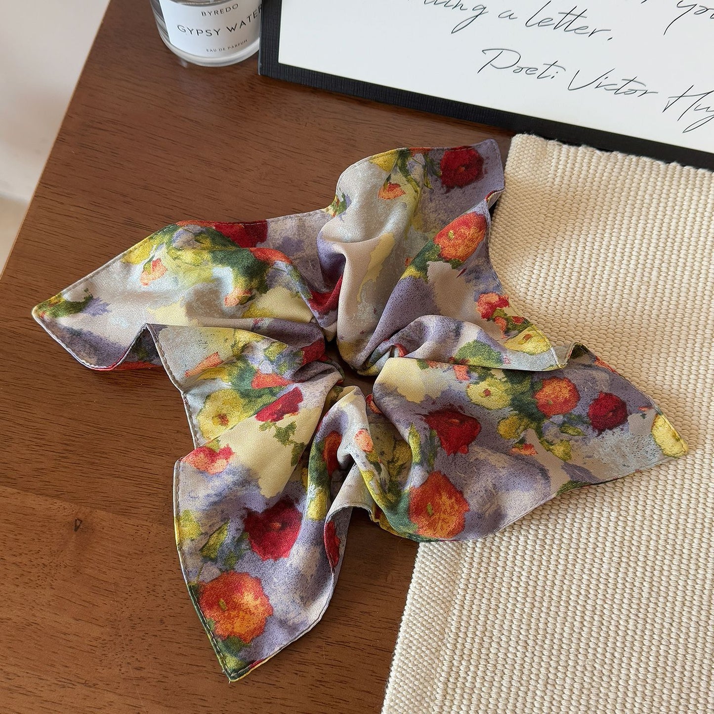 Impressionist Bloom Large Flower Scrunchie