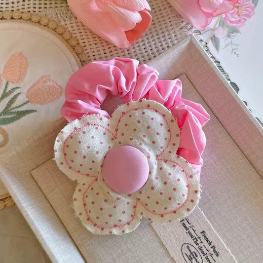 Pink Daisy Scrunchie