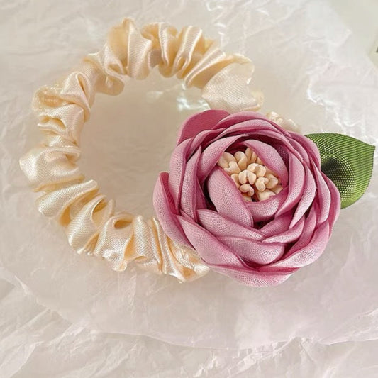 Rosette Bloom Hair Scrunchie in Violet Purple&nbsp;