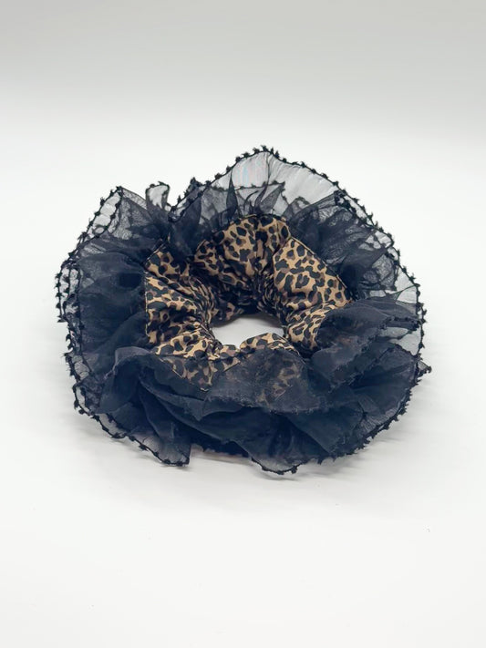 black swan nocturne leopard print lace scrunchie