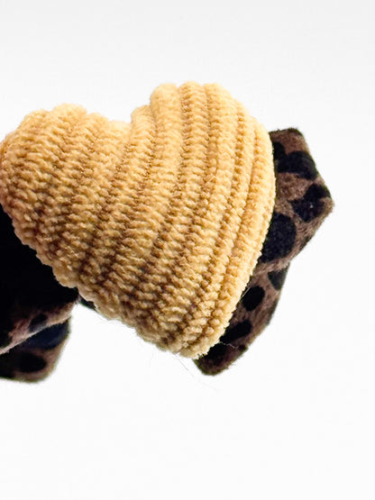 Honey Wild Heart | Leopard Print Heart Small Scrunchie