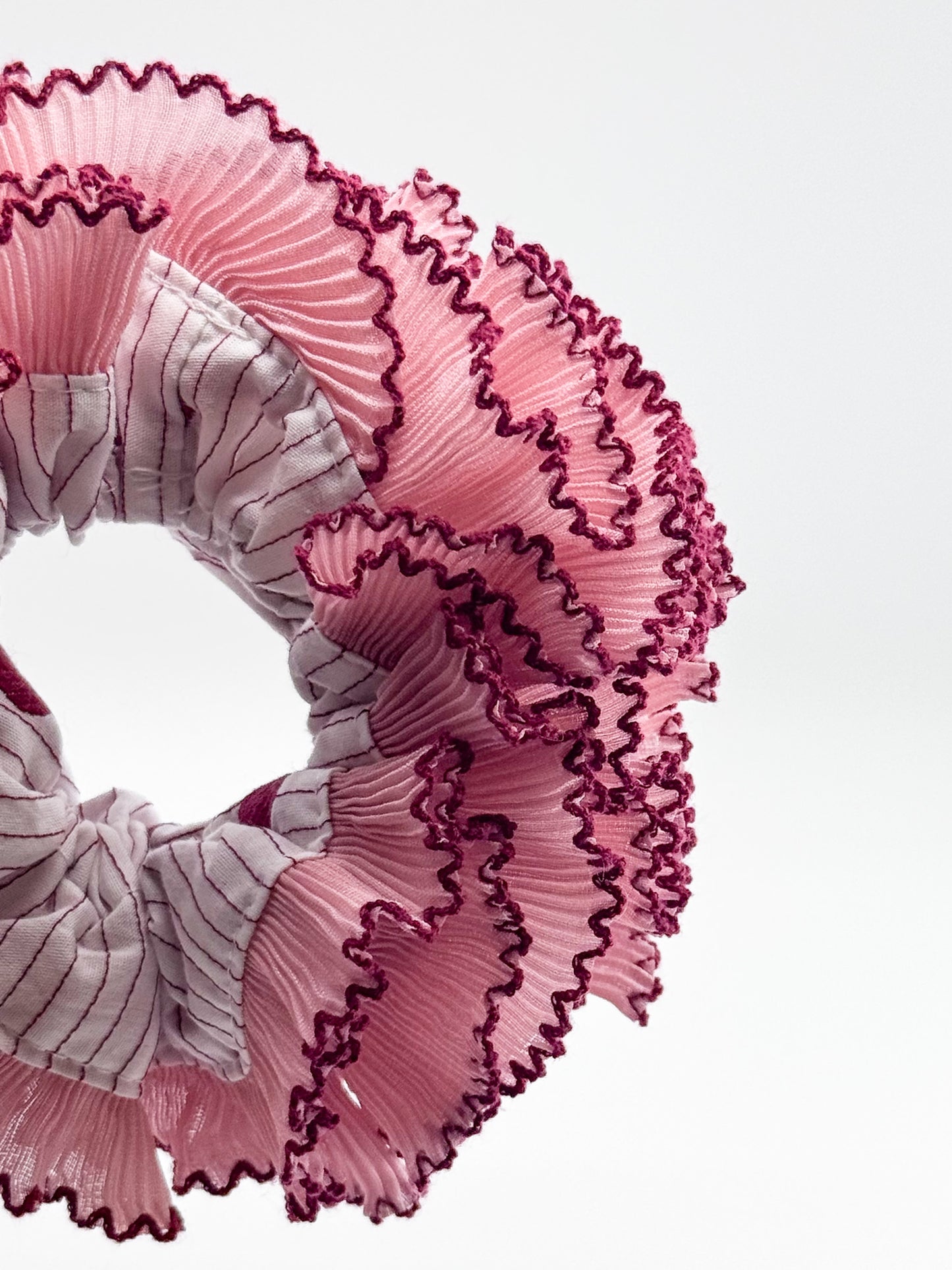 Close-up of a pink scrunchie