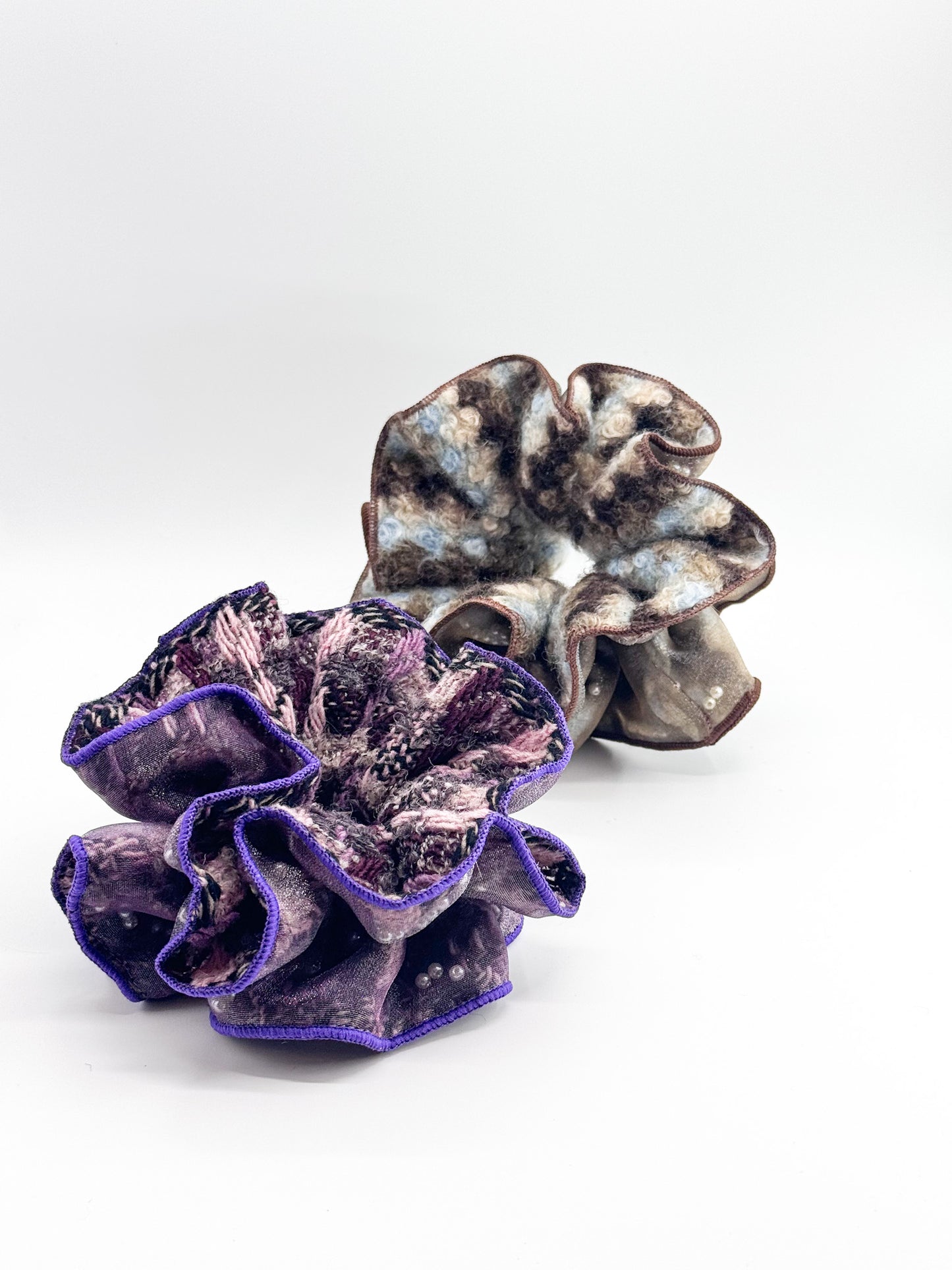 Two Scrunchies on a white background