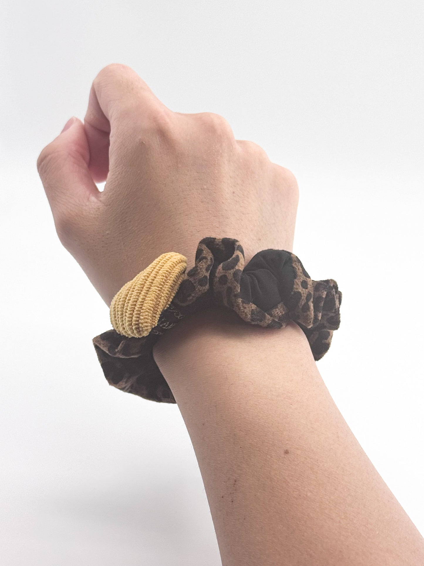 Honey Wild Heart | Leopard Print Heart Small Scrunchie