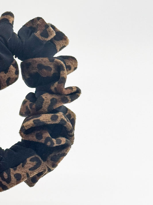 Rainbow Wild Heart | Leopard Print Heart Small Scrunchie