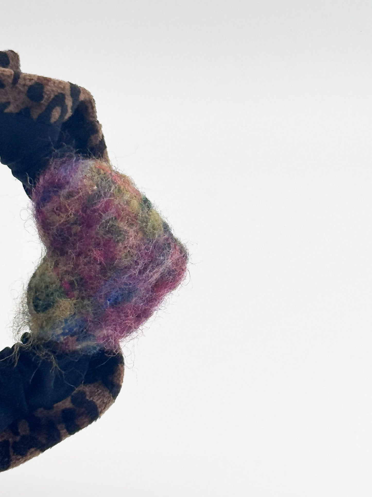 Rainbow Wild Heart | Leopard Print Heart Small Scrunchie