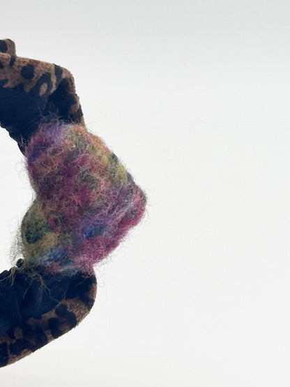 Rainbow Wild Heart | Leopard Print Heart Small Scrunchie