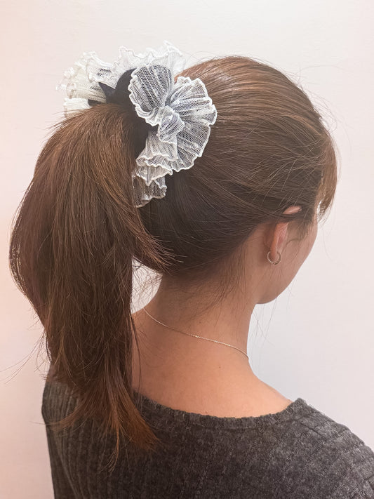 Royal Cloud Lace Mini | Small Knit Lace Scrunchie