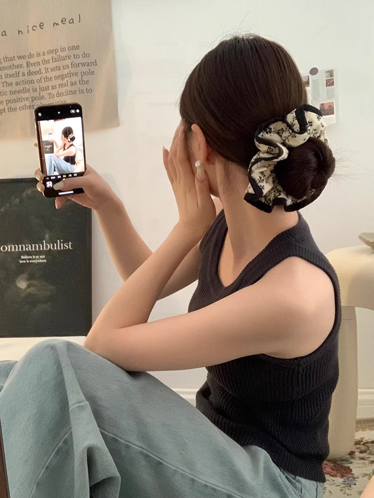 Noir Blossom Large Scrunchie