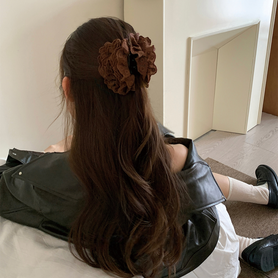 Vintage Lace Rose Hair Claw Clip