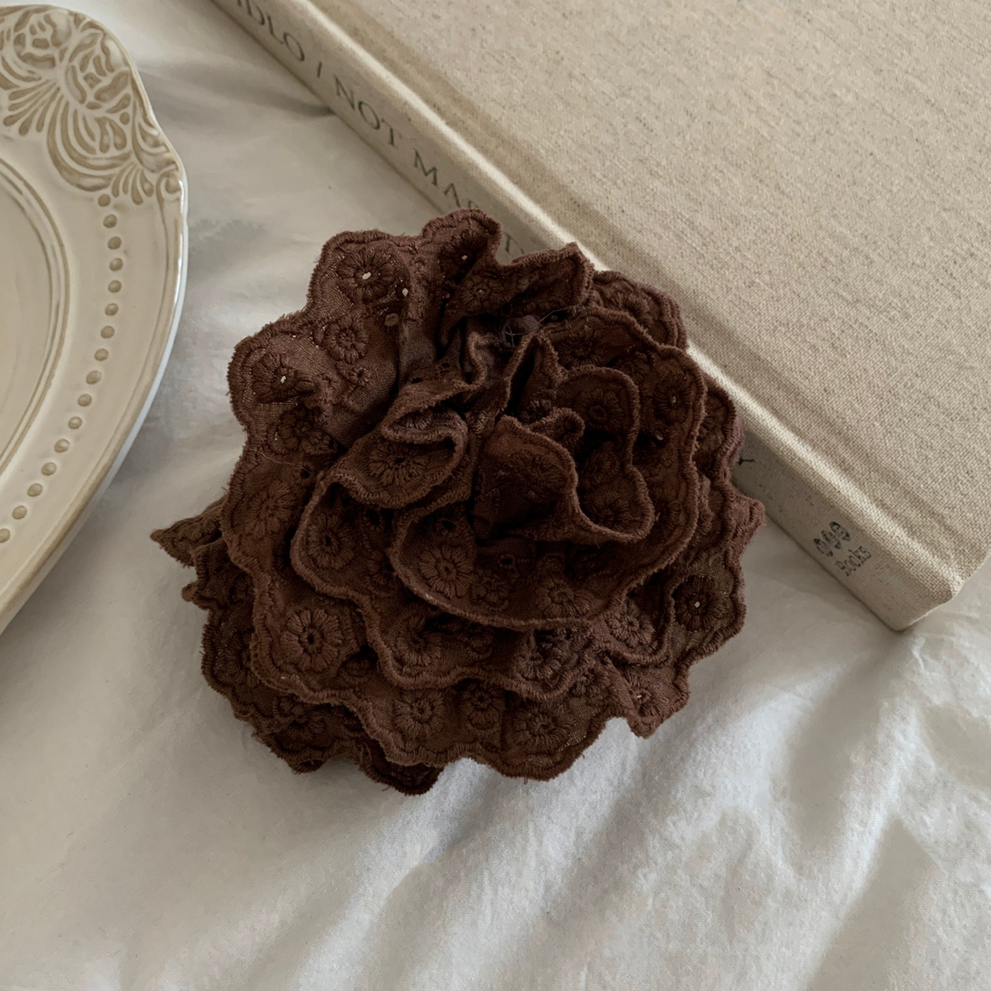 Vintage Lace Rose Hair Claw Clip