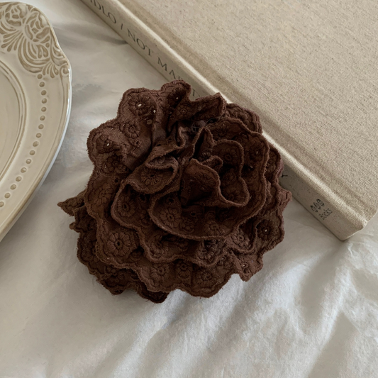 Vintage Lace Rose Hair Claw Clip