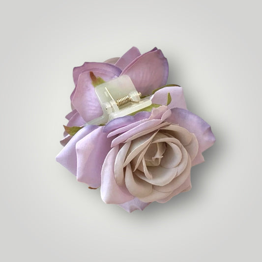 Pastel Rose Bloom Hair Claw Clip in Lavender