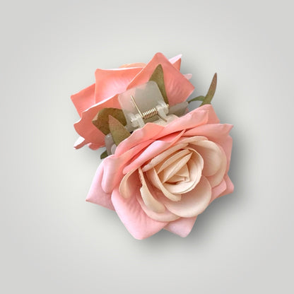 Pastel Rose Bloom Hair Claw Clip in Lavender